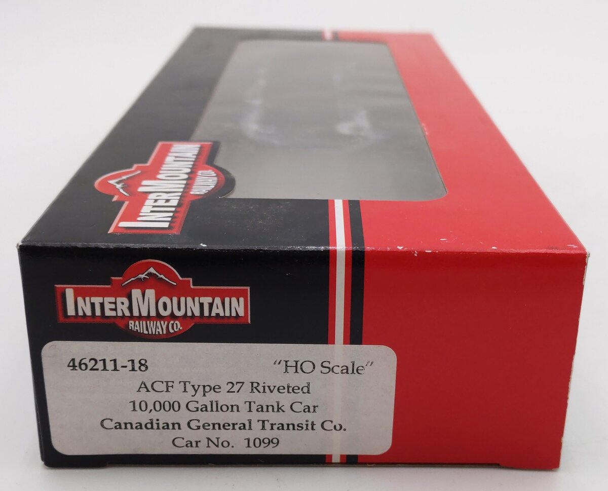 InterMountain 46211-18 HO CGTX Type 27 Riveted 10,000 Gallon Tank Car #1099 VG/Box