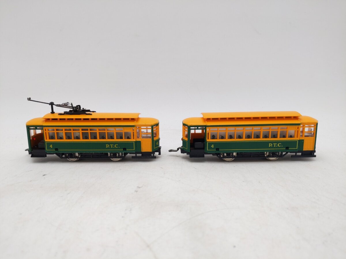 Mehano 9381 HO P.T.C. Trolley Cars/Brill Trolley & Dummy EX/Box