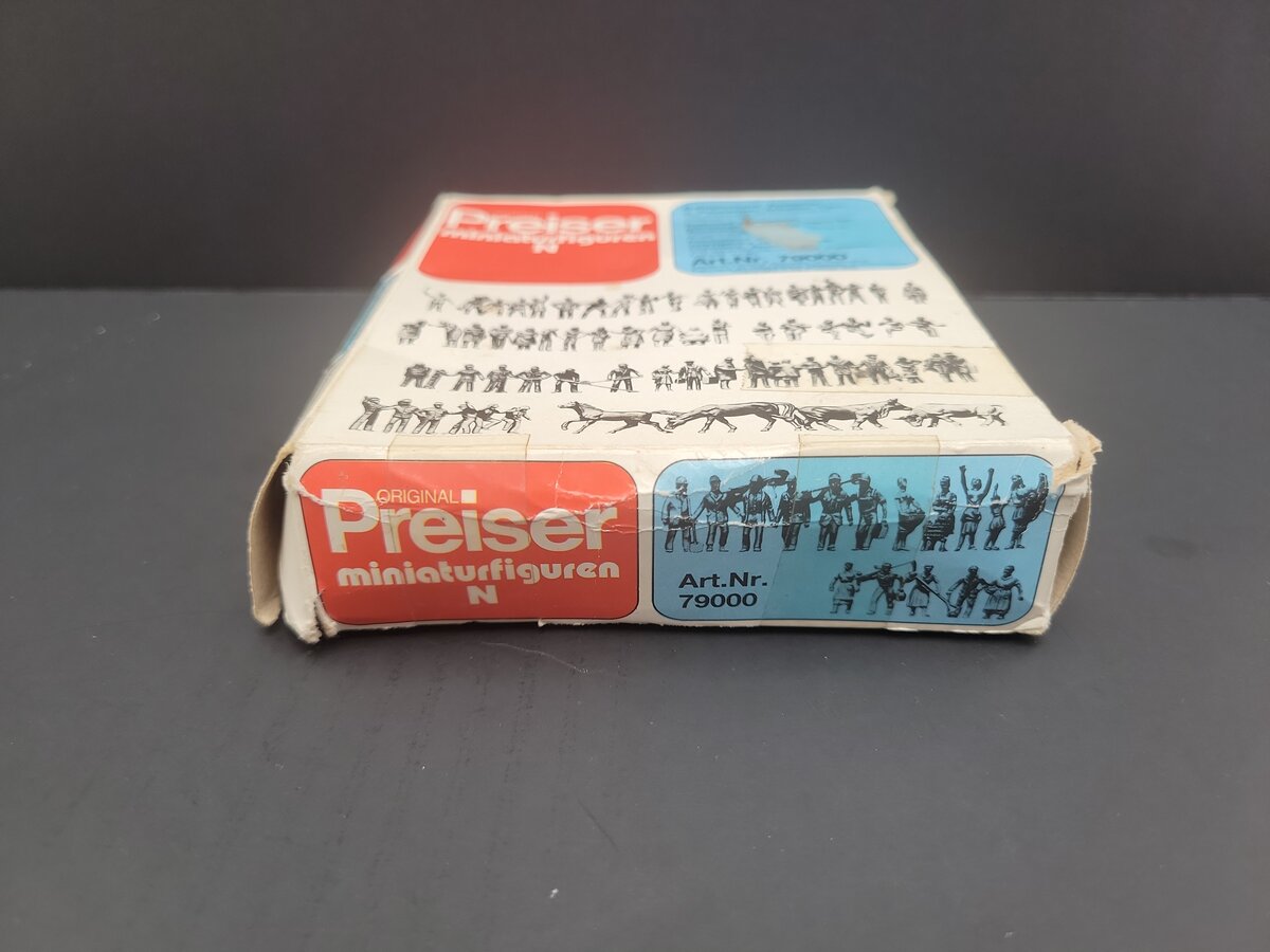 Preiser 79000 N Scale Unpainted Assorted People & Animals Figure (Set of 120) EX/Box