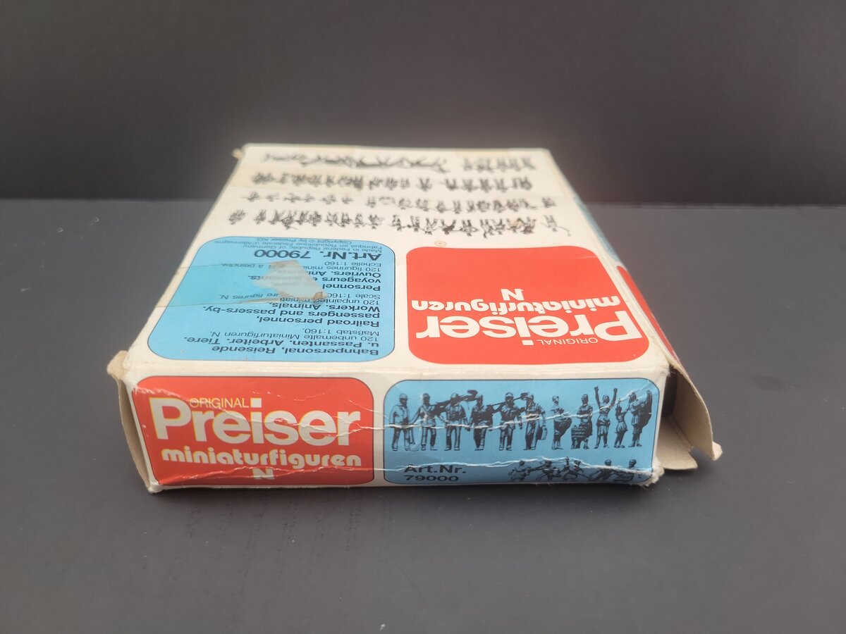 Preiser 79000 N Scale Unpainted Assorted People & Animals Figure (Set of 120) EX/Box