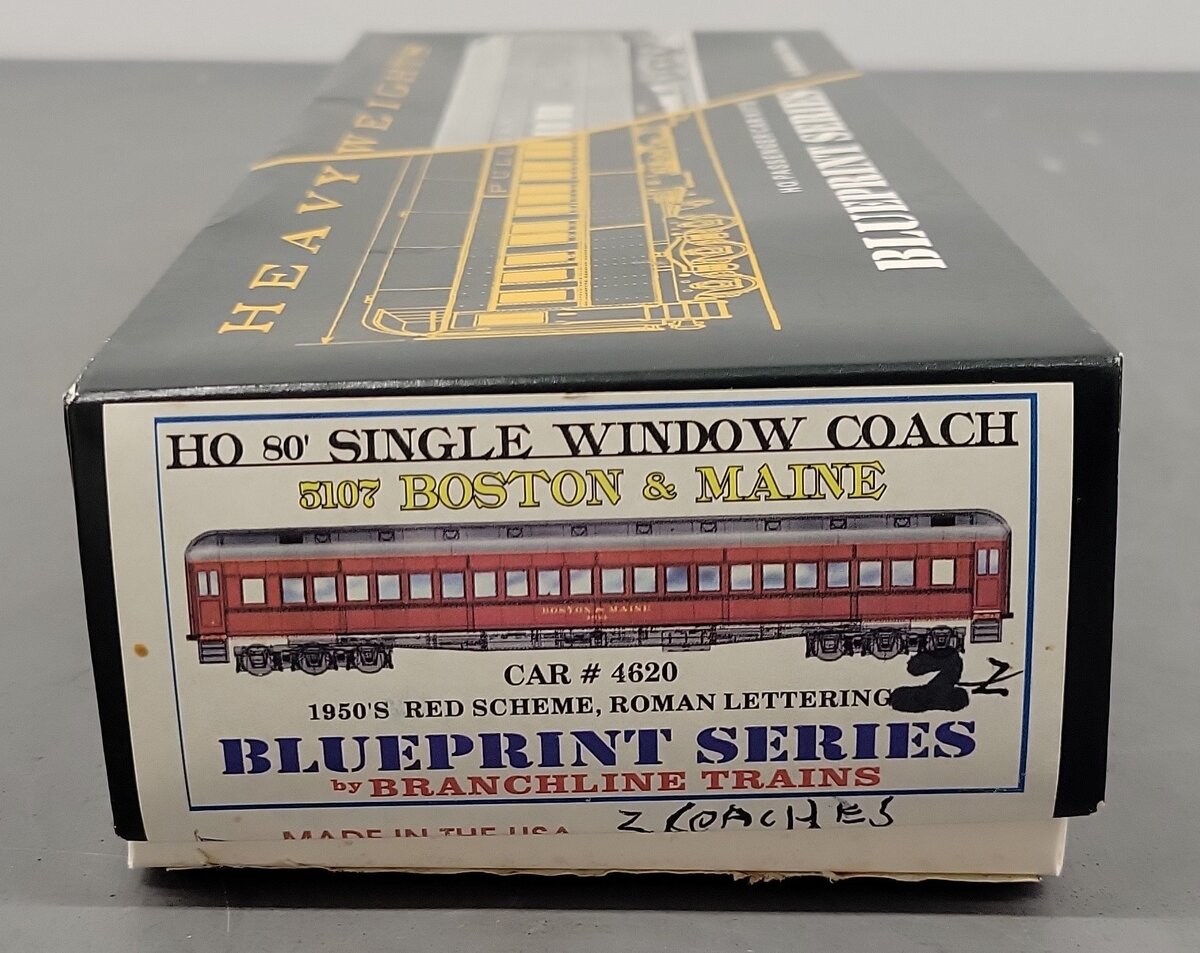 Branchline Trains 5107 HO Scale B&M Passenger Car #4620, 4623 Kit [2] EX/Box