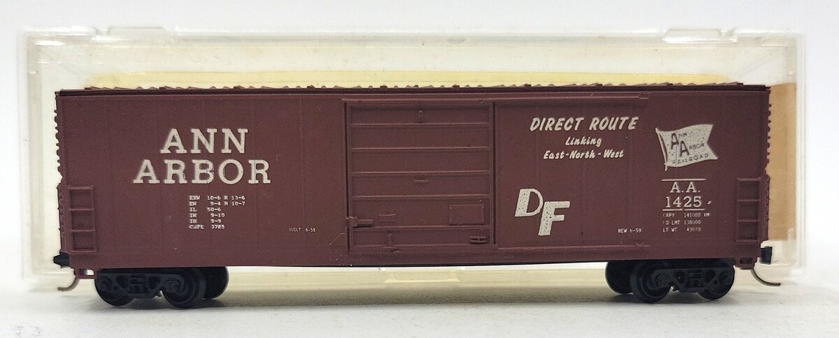 Life Like 4491 N Scale Ann Arbor "Direct Route" Box Car #1425 EX/Box