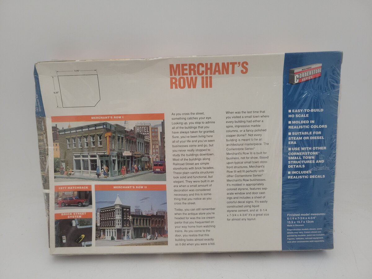 Walthers 933-3064 HO Scale Cornerstone Series Merchant's Row III Structure Kit EX/Box