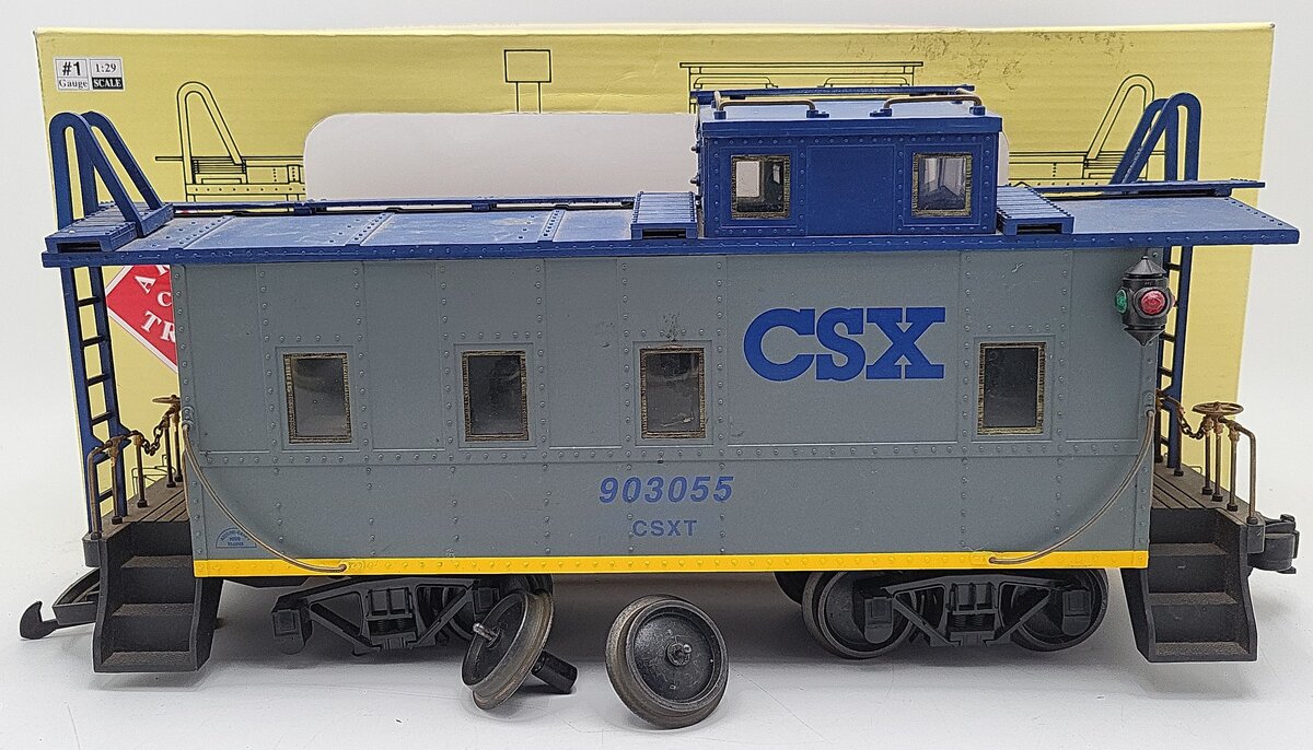 Aristo-Craft 42129 G Gauge CSX Steel/Long Caboose #903055 (Metal Wheels) VG/Box