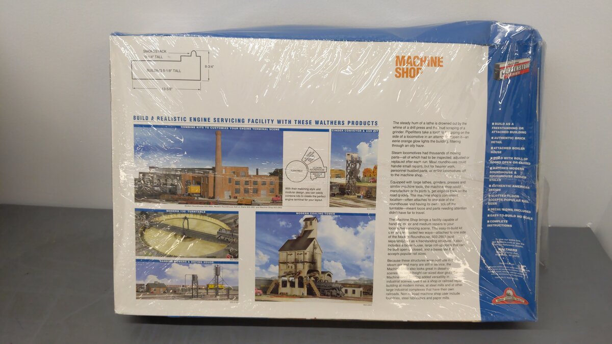 Walthers 933-2902 HO Scale Machine Shop Building Industrial Structure Kit EX/Box