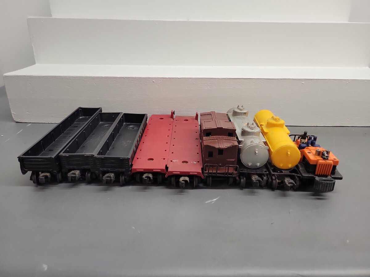 Lionel Vintage O Train Cars 50, 6015, 2465, 6017, 6032, 6012, 6462, 6818, 6800 VG