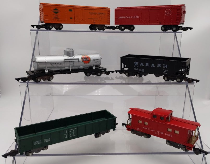 American Flyer S Vintage Freight Cars Flyer 630, 623, 642, 640, 631, & 625G [6] VG