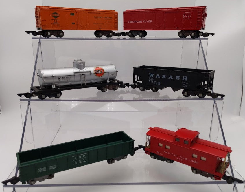 American Flyer S Vintage Freight Cars Flyer 630, 623, 642, 640, 631, & 625G [6] VG