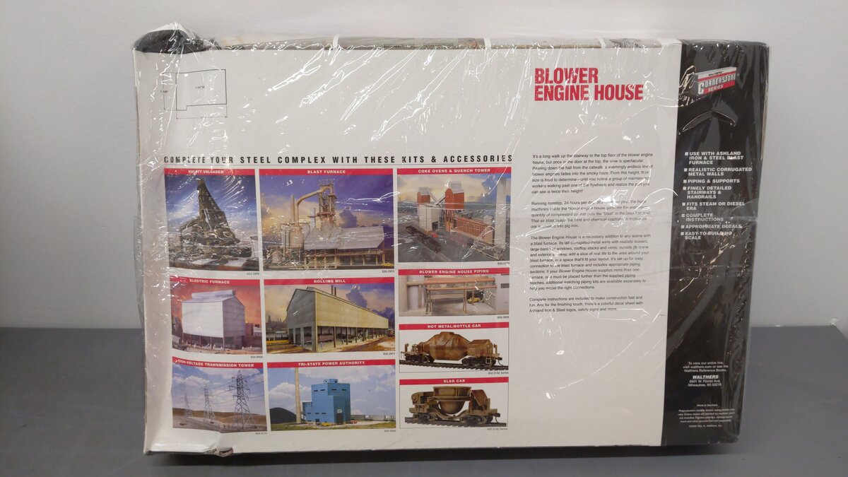 Walthers 933-2957 HO Scale Blower Engine House Ashland Iron&Steel Structure Kit EX/Box