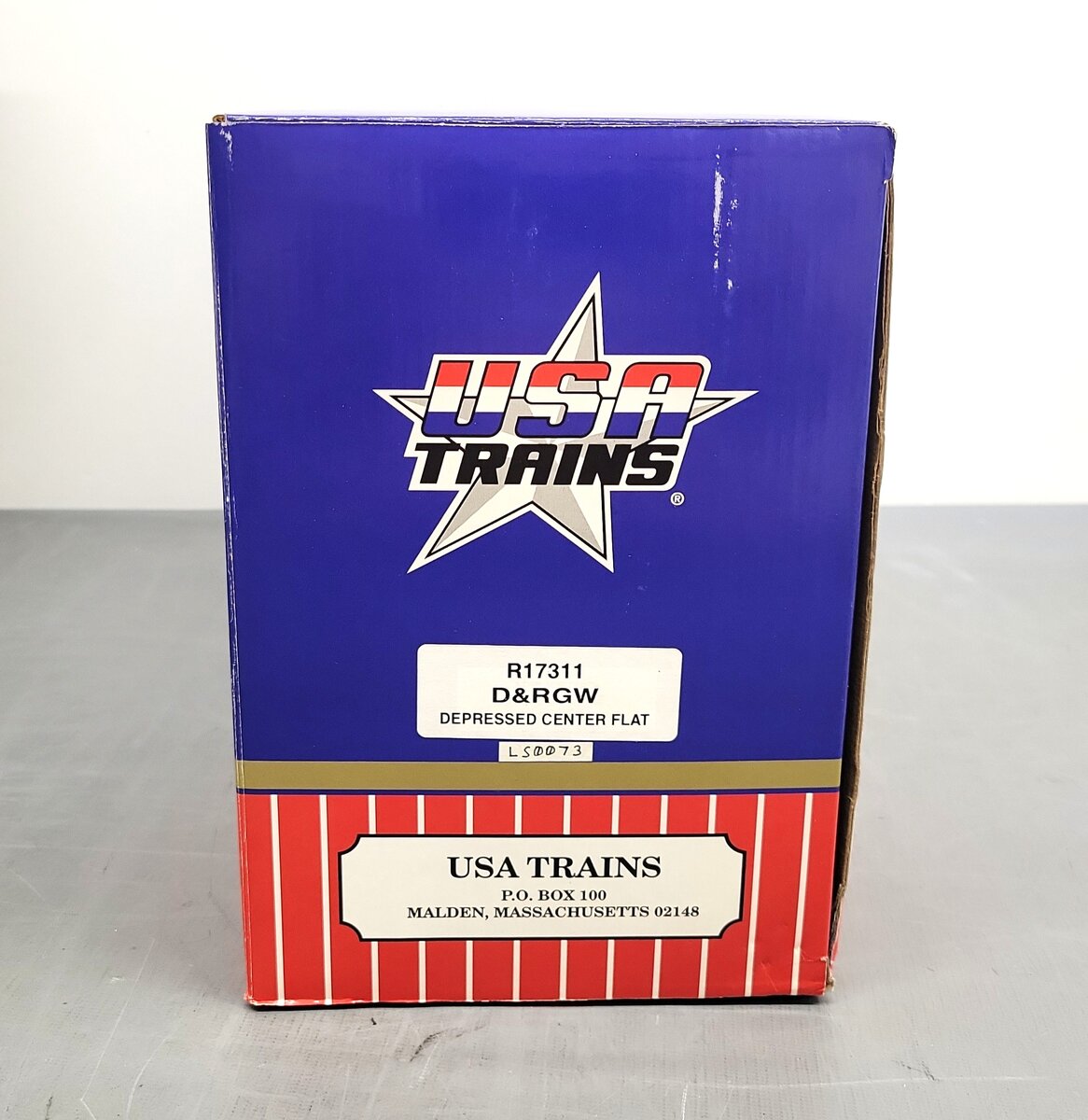 USA Trains R17311 G Denver & Rio Grande Western Depressed Center Flatcar #195 EX/Box