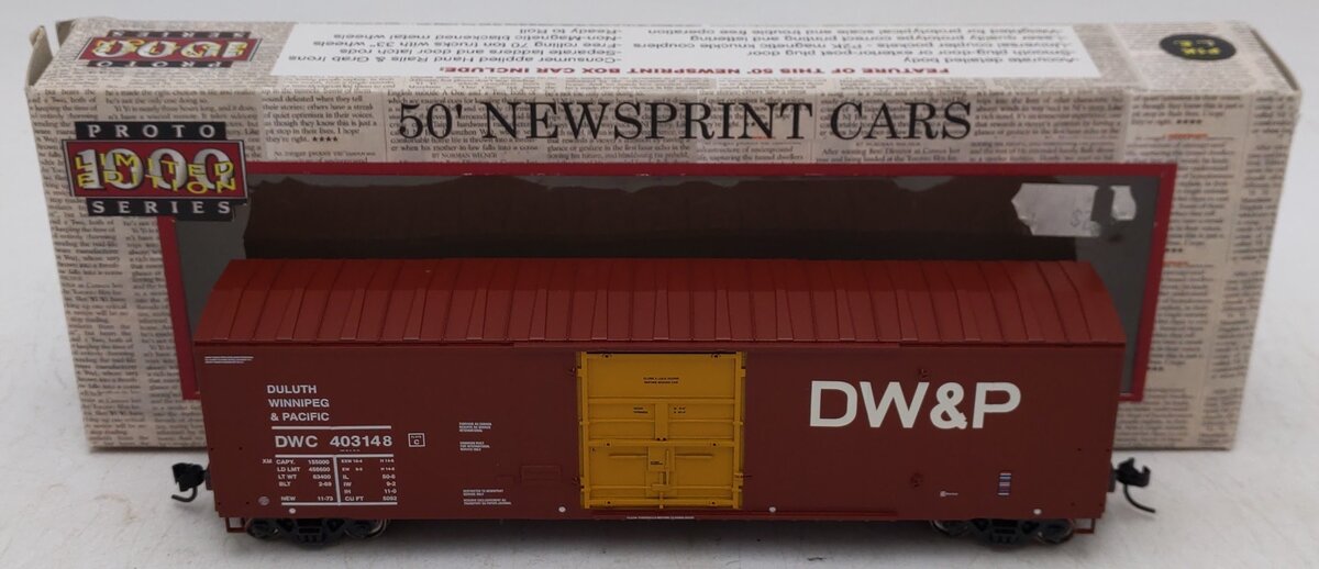 Proto 1000 20211 HO Scale DW&P Railroad 50' Boxcar #403148 VG/Box