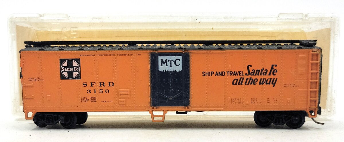 Atlas 3667 N Scale Santa Fe 50' Reefer #3150 EX/Box