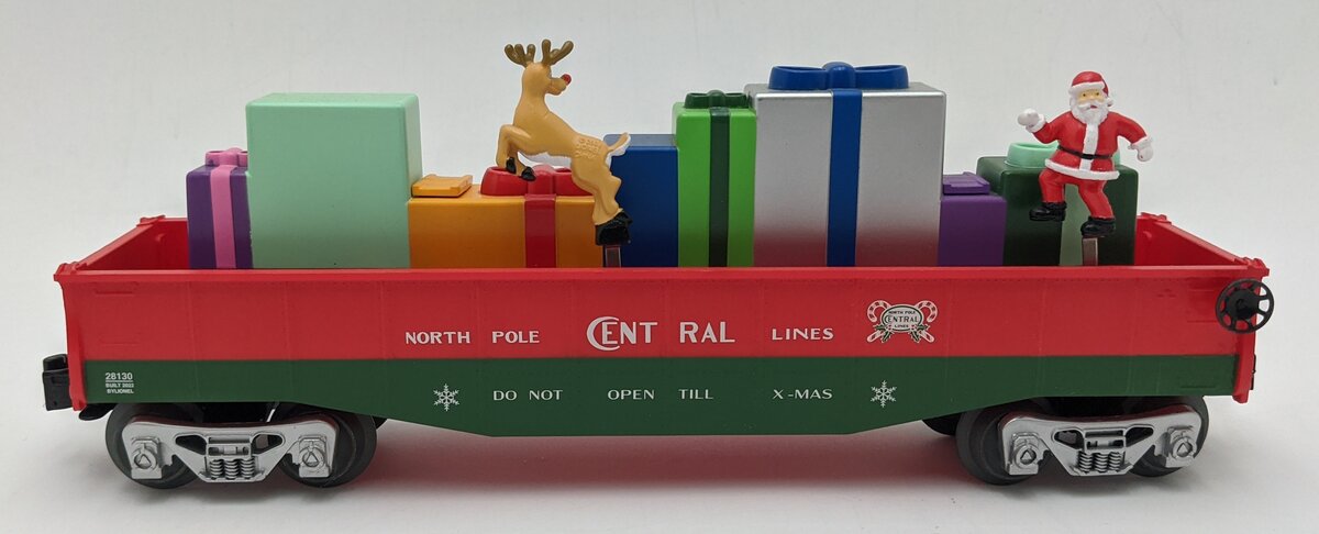 Lionel 2228130 O Gauge North Pole Central Christmas Chasing Gondola LN