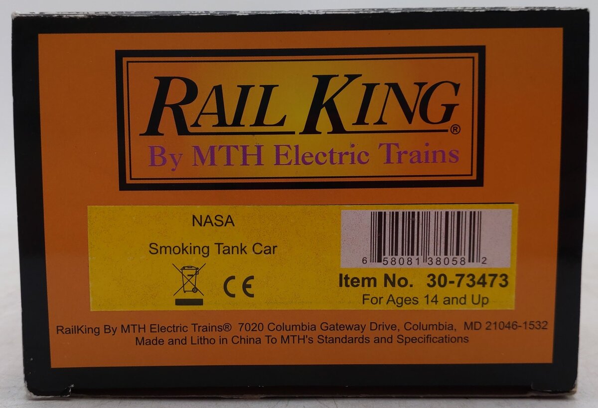 MTH 30-73473 O Gauge NASA RailKing Smoking Tank Car EX/Box