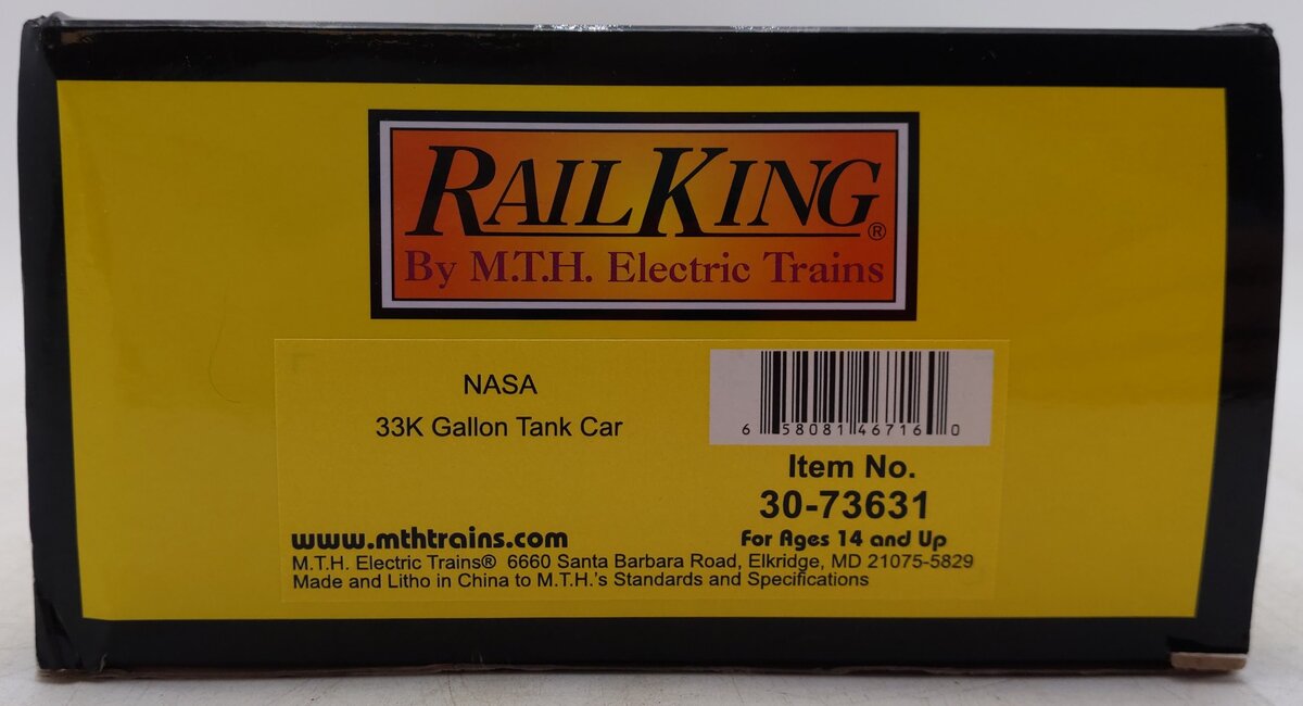 MTH 30-73631 O Gauge NASA 33,000 Gallon Tank Car #2019 EX/Box