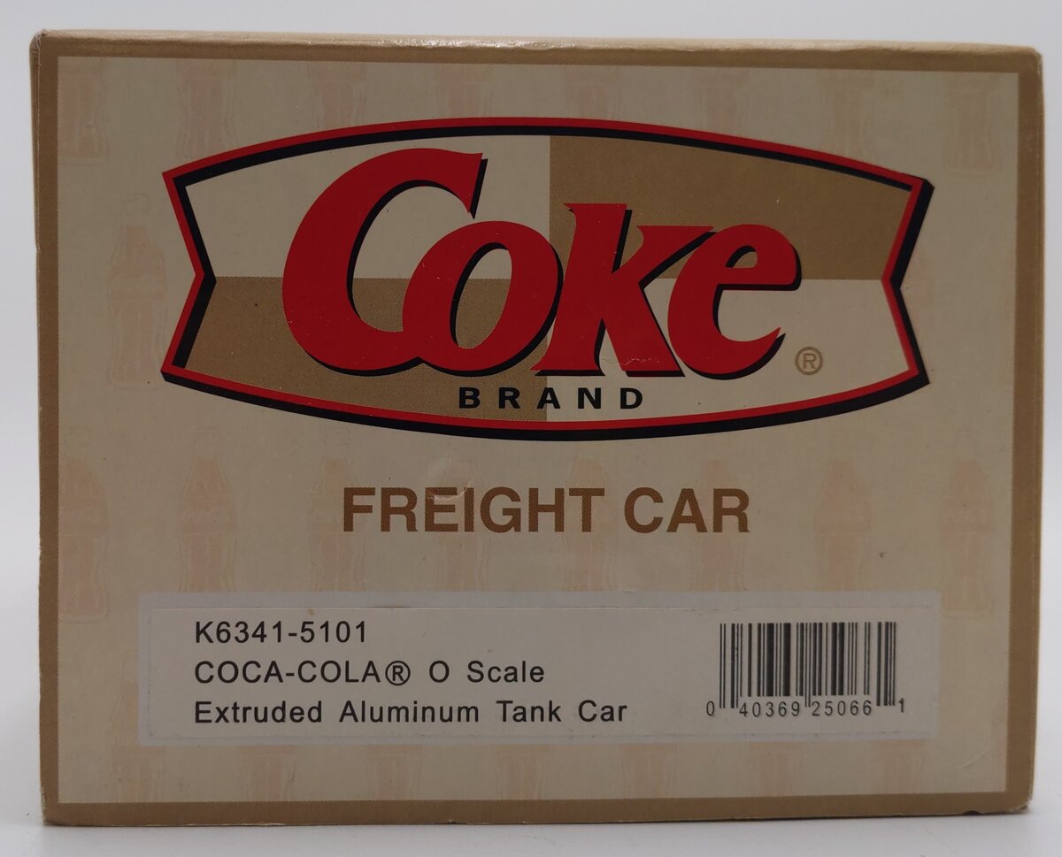 K-Line K6341-5101 O Gauge Coca Cola Extruded Aluminum Tank Car LN/Box