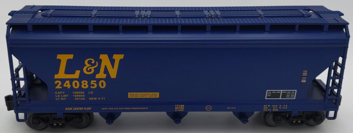 Lionel 6-17195 O Gauge Louisville & Nashville 3-Bay ACF Hopper #240850 EX/Box