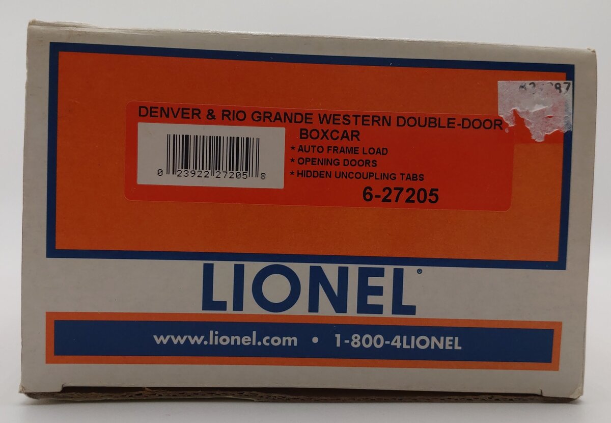 Lionel 6-27205 O Denver & Rio Grande Double Door Boxcar #63798 EX/Box