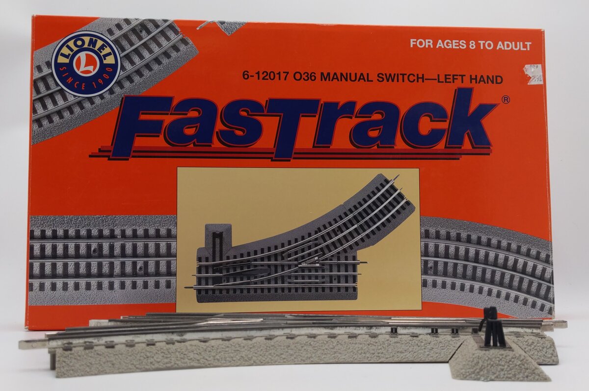 Lionel 6-12017 O-36 Left Hand Manual FasTrack Switch Turnout EX/Box
