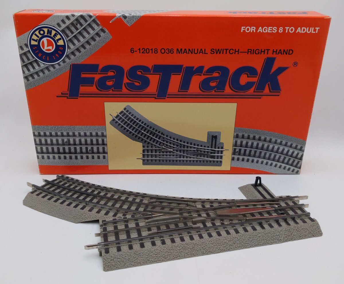 Lionel 6-12018 O-36 Right Hand Manual FasTrack Switch Turnout LN/Box