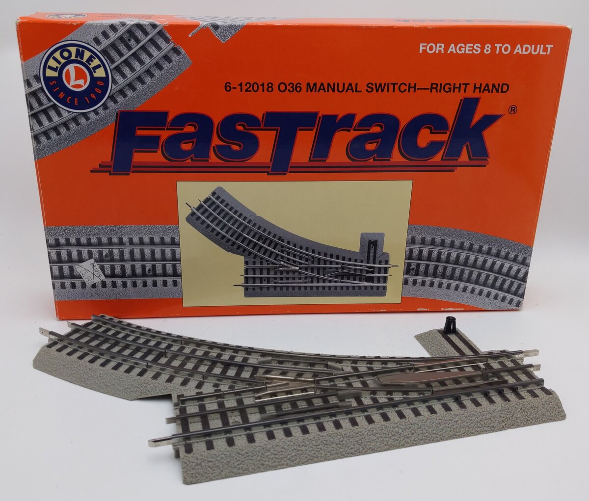 Lionel 6-12018 O-36 Right Hand Manual FasTrack Switch Turnout EX/Box