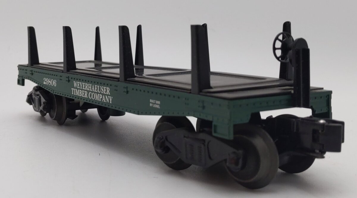 Lionel 6-29806 O Gauge Weyerhaeuser Operating Log Dump Car EX/Box