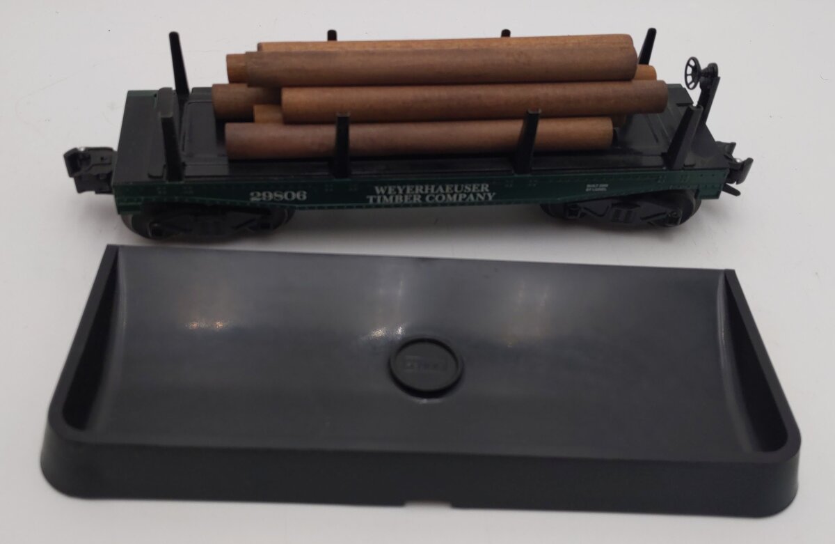 Lionel 6-29806 O Gauge Weyerhaeuser Operating Log Dump Car EX/Box