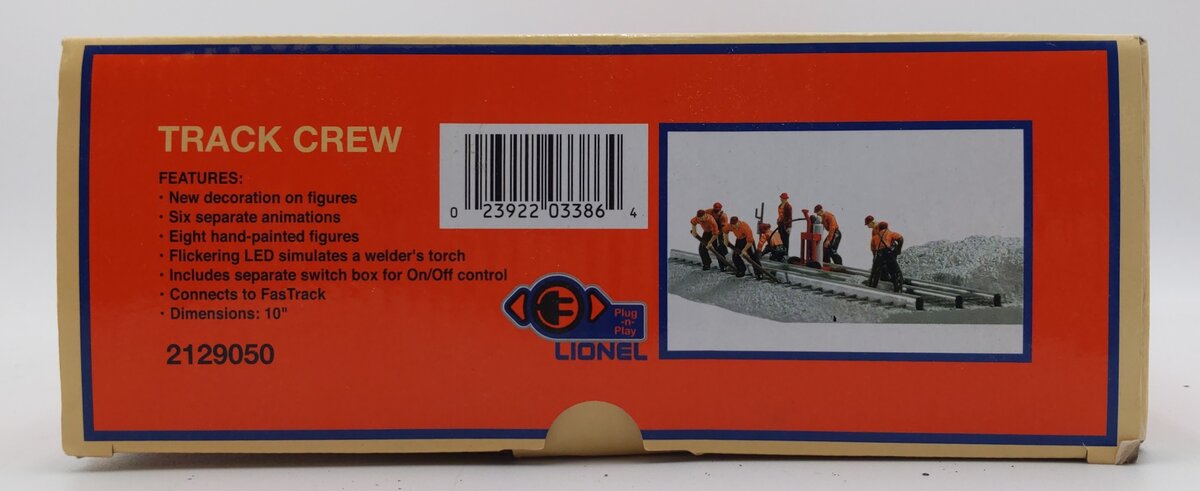 Lionel 2129050 O Gauge Custom S/O Operating Track Crew Figure Set/Box