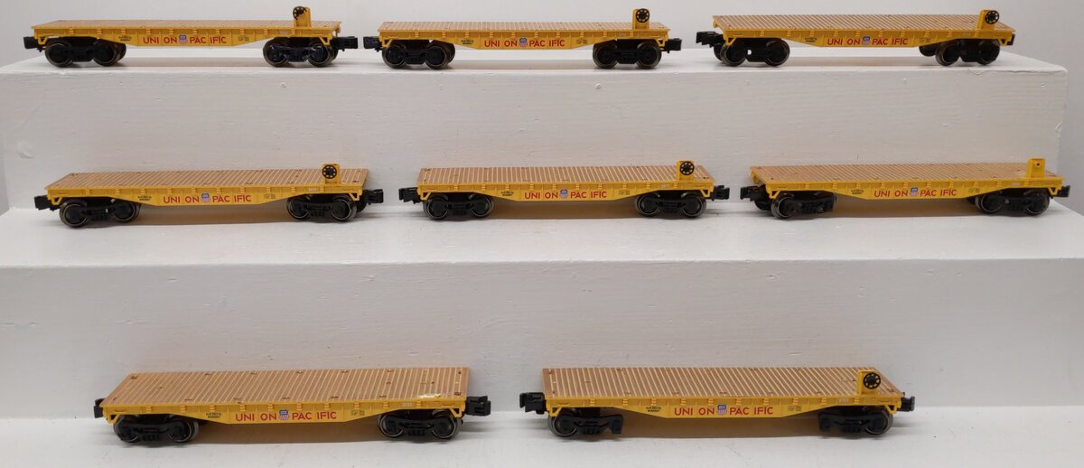Menards O Gauge Union Pacific Flatcars (8) VG