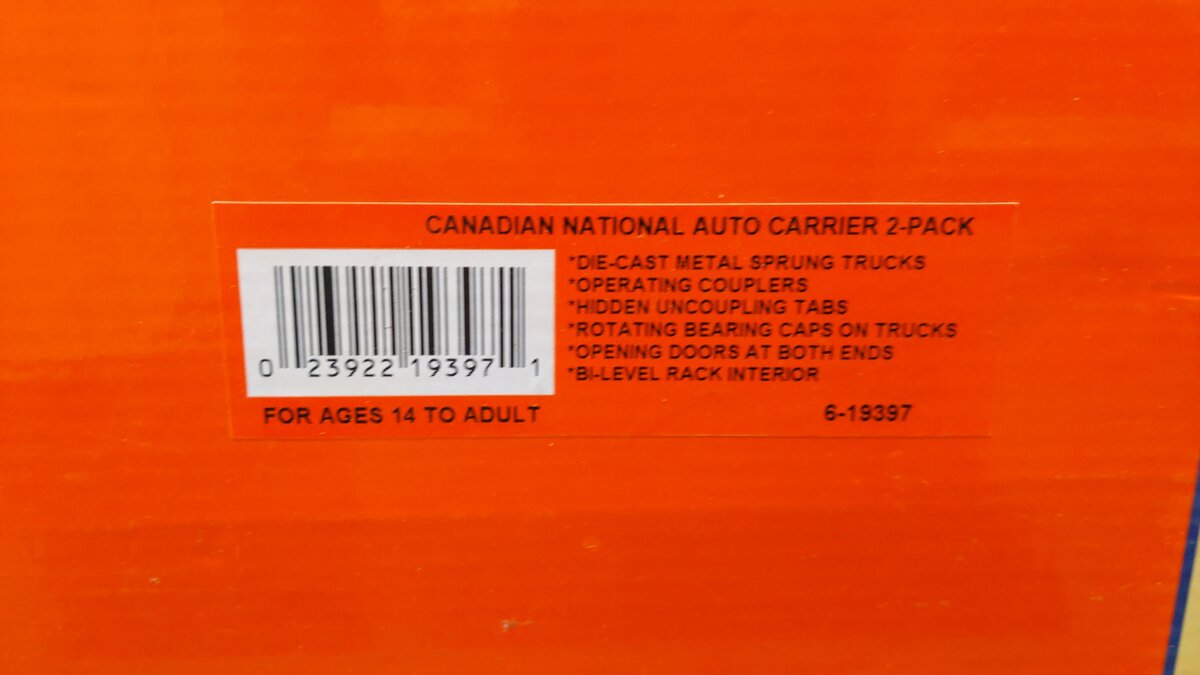 Lionel 6-19397 Custom Graffitied O Gauge CN 89' Autorack Cars (Set of 2) EX/Box