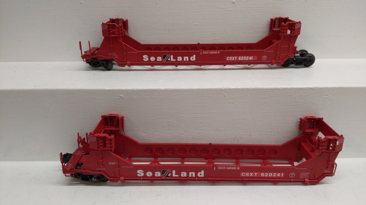 Atlas 8914-1 O Gauge CSX Sea Land AB Gunderson Stack Car #620241 - 3 Rail EX/Box