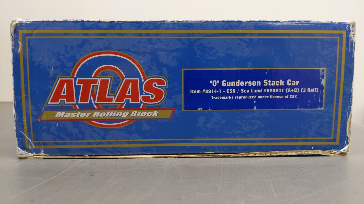 Atlas 8914-1 O Gauge CSX Sea Land AB Gunderson Stack Car #620241 - 3 Rail EX/Box