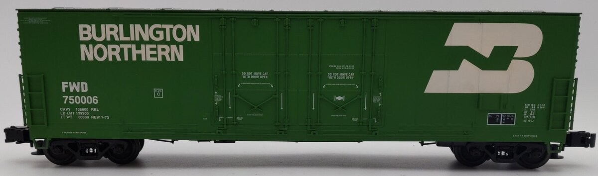 Atlas 6502-1 O Gauge Burlington Northern Evans 53' Boxcar #750006 (3Rail) EX
