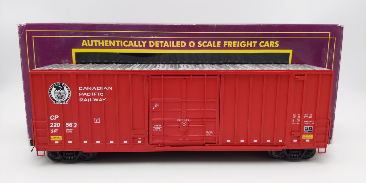 MTH 20-93175 O Gauge Canadian Pacific Railway 50' High Cube Boxcar #220563 EX/Box