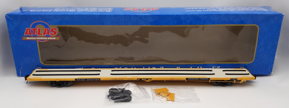 Atlas 3005211-3 O TTAX 89'4" Intermodal Flat Car Trailer Train #974789 (3-Rail) EX/Box