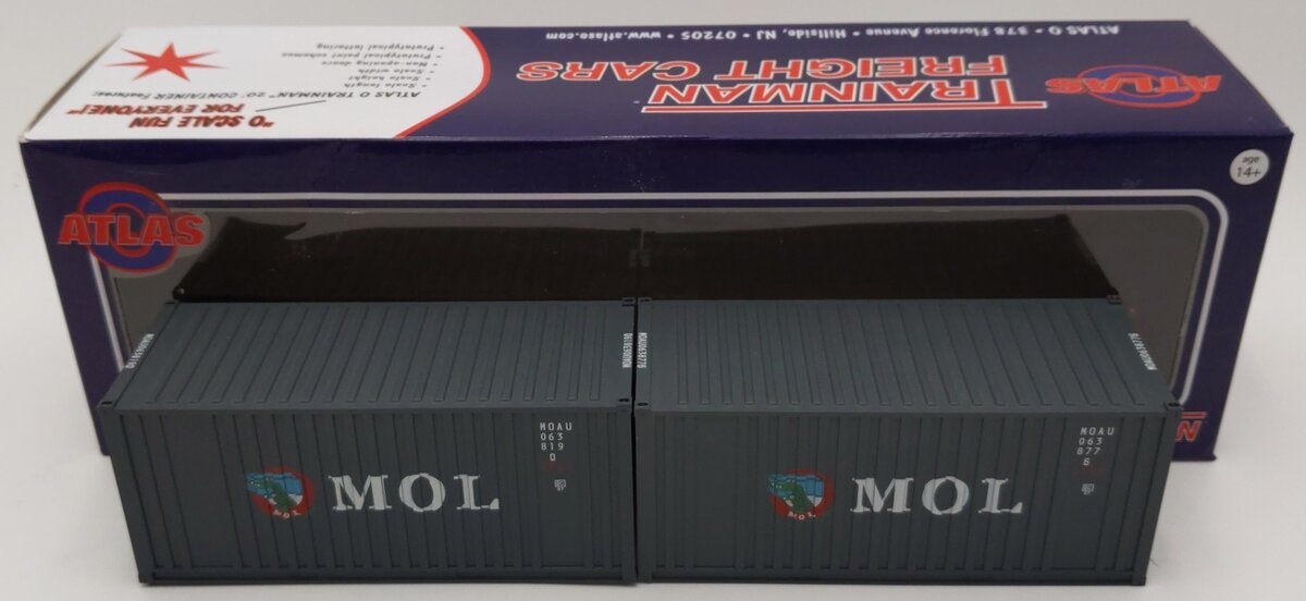 Atlas O Gauge 2000004A Trainman 20' Container #063877 & 063819 LN/Box