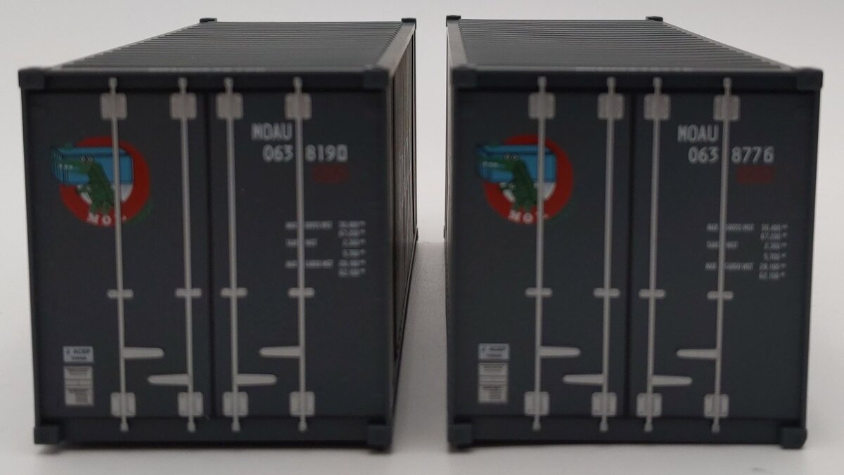Atlas O Gauge 2000004A Trainman 20' Container #063877 & 063819 LN/Box