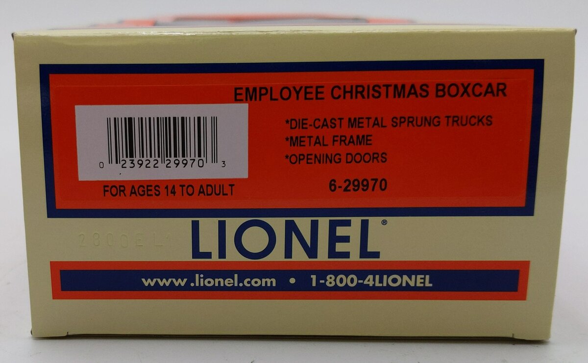 Lionel 6-29970 O Gauge 2010 Employee Christmas Boxcar MT/Box