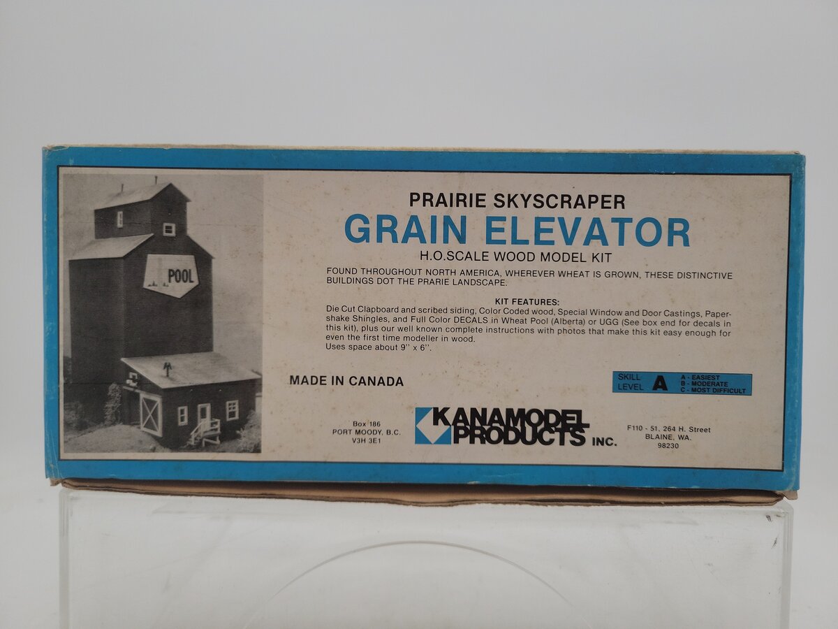 Kanamodel Products 114A HO Scale Prairie Grain UUG Elevator Wood Die-Cut Kit LN/Box