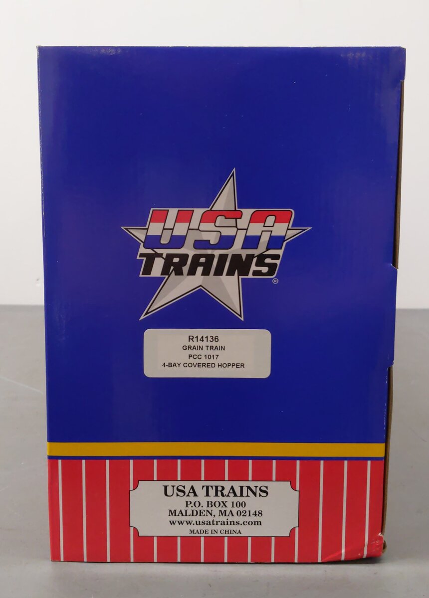 USA Trains R14136 G Scale Grain Train 4-Bay Center Flow Hopper #1017 LN/Box