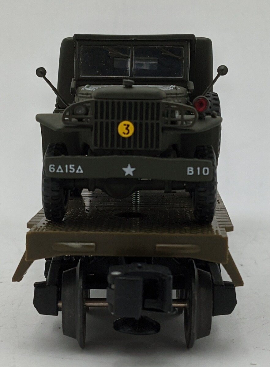 MTSI 72249 O Gauge US Army Flatcar with Trucks #62278 EX