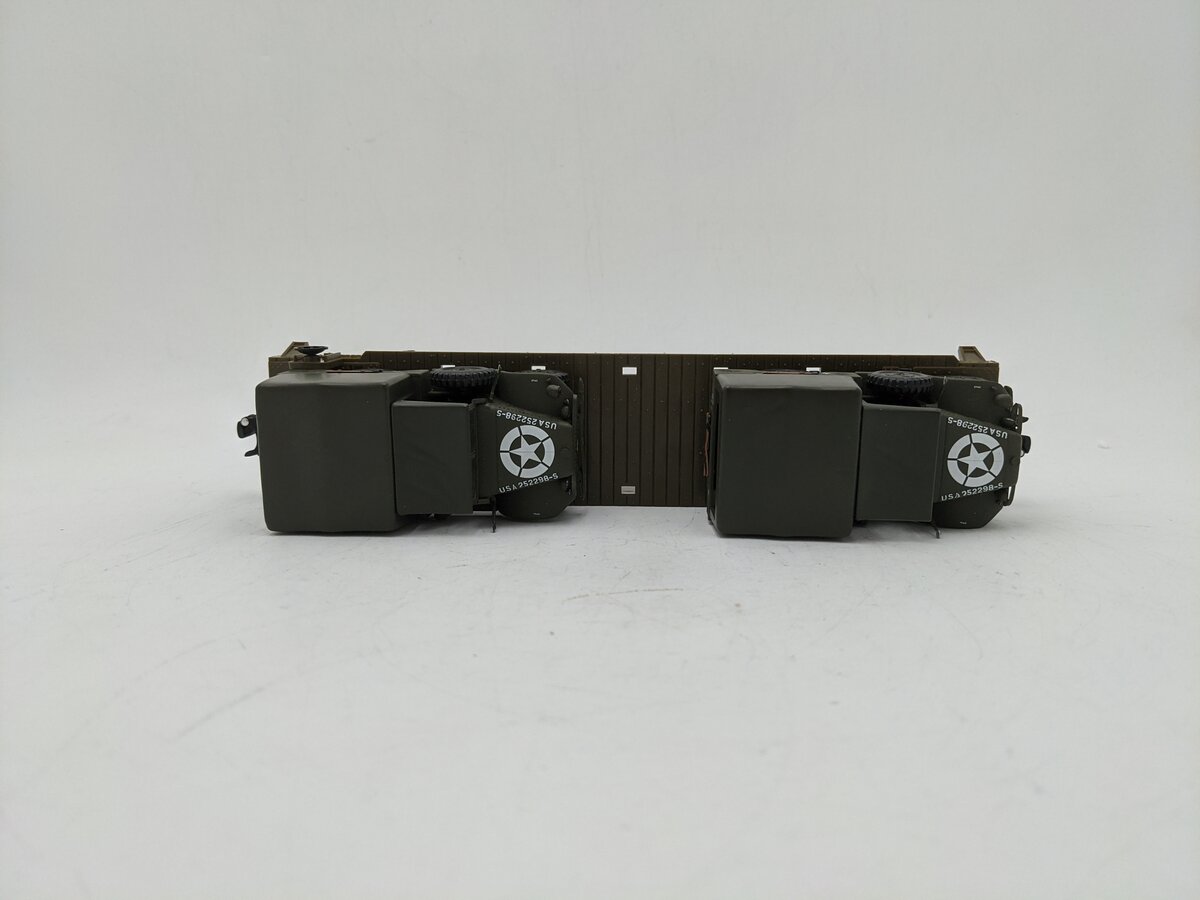 MTSI 72249 O Gauge US Army Flatcar with Trucks #62278 EX