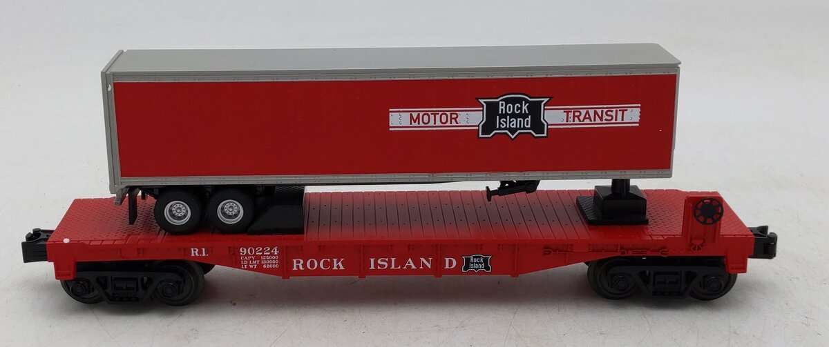MTH 30-76547 O Rock Island Flatcar w/Trailer #90224 LN/Box