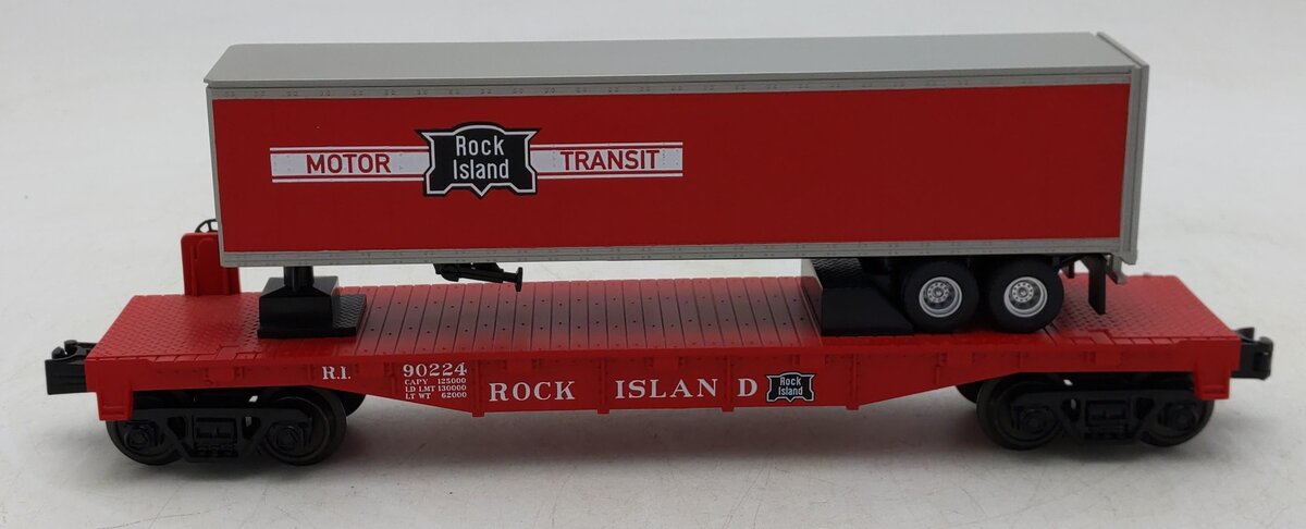 MTH 30-76547 O Rock Island Flatcar w/Trailer #90224 LN/Box