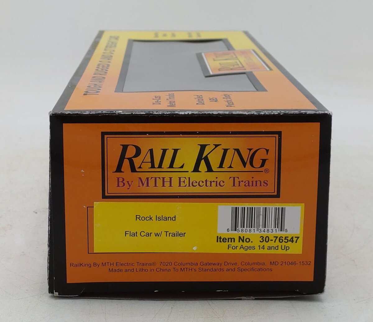 MTH 30-76547 O Rock Island Flatcar w/Trailer #90224 LN/Box