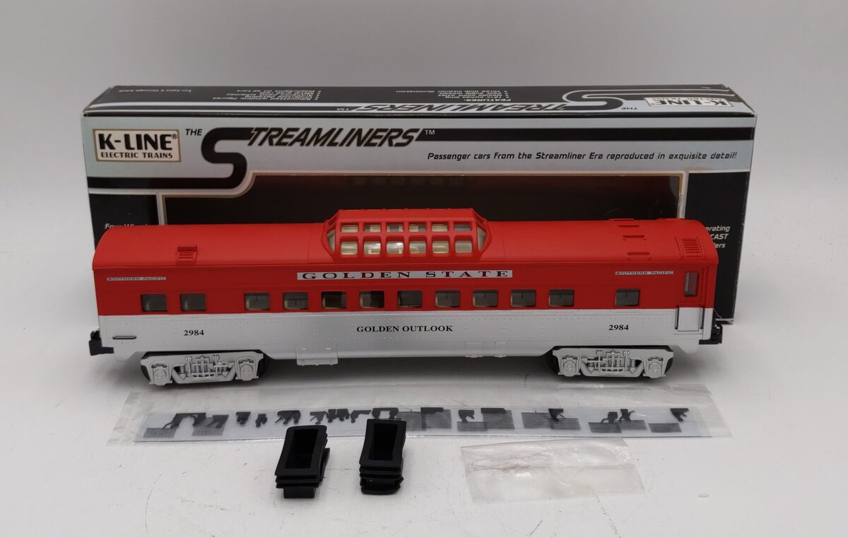 K-Line K4532-2984 O Golden State Golden Outlook 13.5" Vista Dome Car #2984 EX/Box