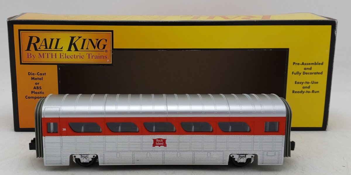 MTH 30-6183 O Rock Island Aerotrain Coach Car #28 LN/Box