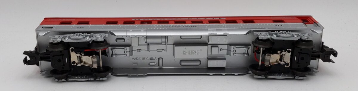 K-Line K4632-0214 O KCC Golden State "Golden Moon" 13.5" Vista Dome Car #214 EX/Box