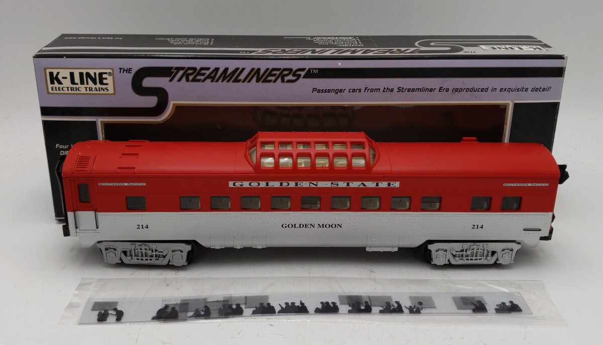 K-Line K4632-0214 O KCC Golden State "Golden Moon" 13.5" Vista Dome Car #214 EX/Box
