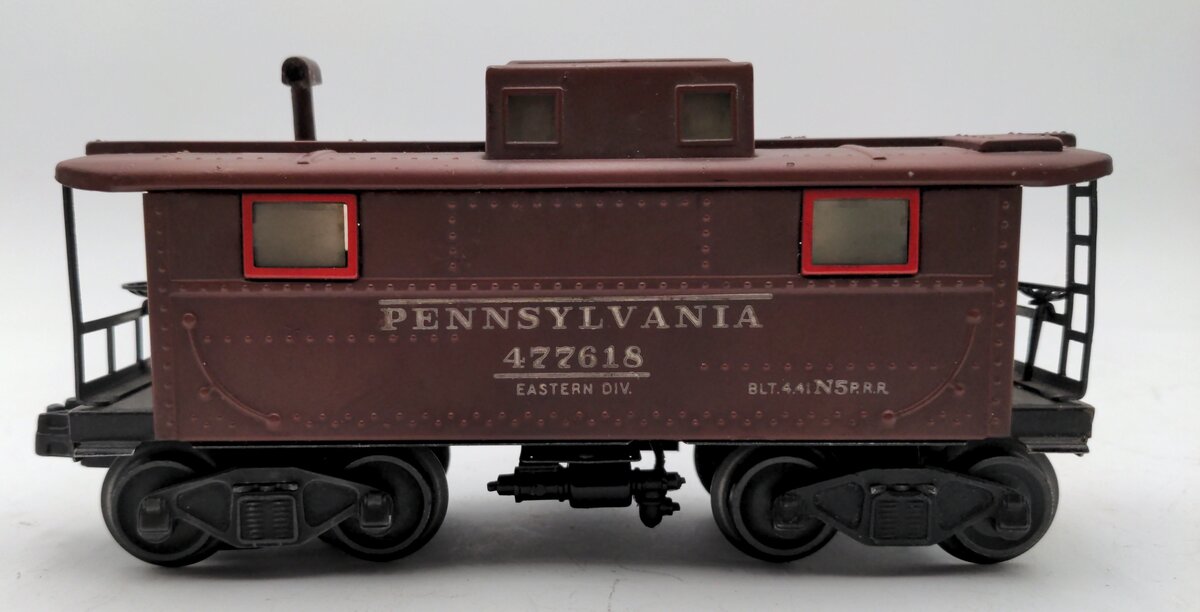 Lionel 2457 O PRR Tinplate Lighted Vintage Caboose Brown w/ Eastern Division VG